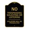 Signmission Designer Series-No Trespassing Soliciting Or Loitering Violators Will Be Prose, 24" H, BG-1824-9812 A-DES-BG-1824-9812 - alternate 1